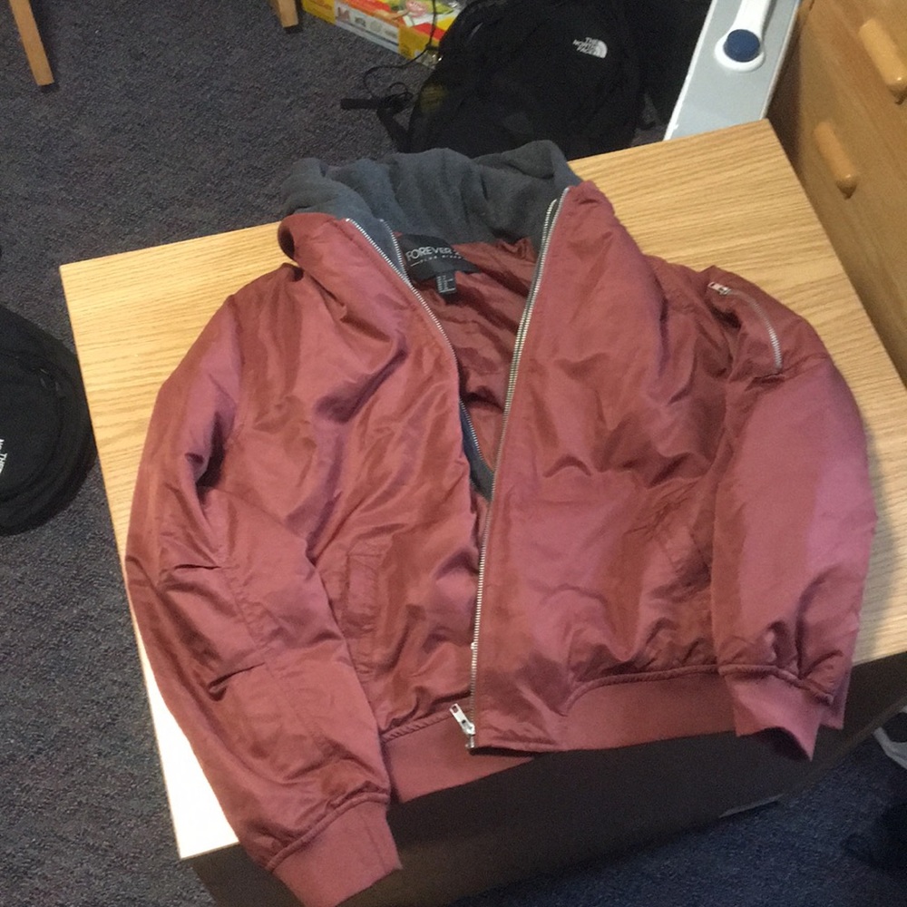 Plus size bronze overcoat: brand is “Forever 21”